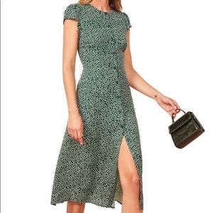 Reformation fauna dress size 2 green